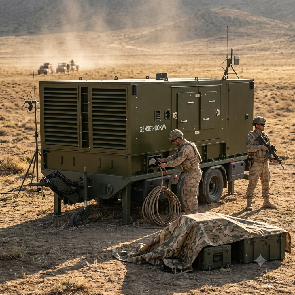 6500 kg Double Axle Central Tactical Military Generator Trailer (NATO / STANAG Compliant)
