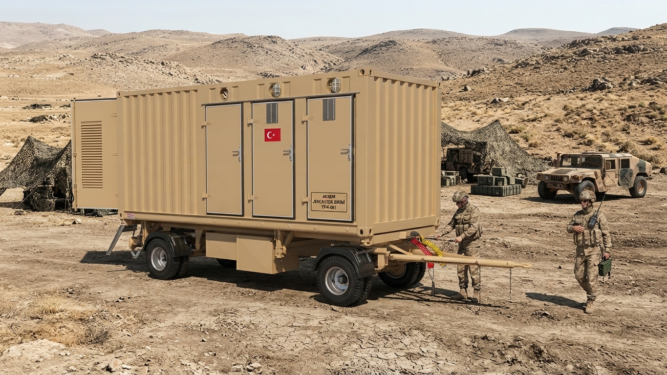 10000 kg Dual Axle Turntable 20 DC Military Toilet & Shower Container Carrier