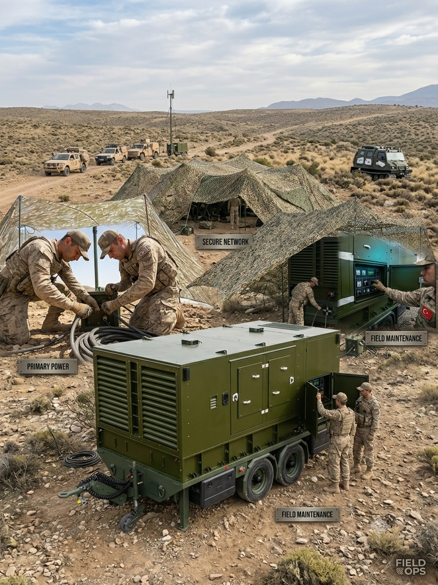 6500 kg Double Axle Central Tactical Military Generator Trailer (NATO / STANAG Compliant)