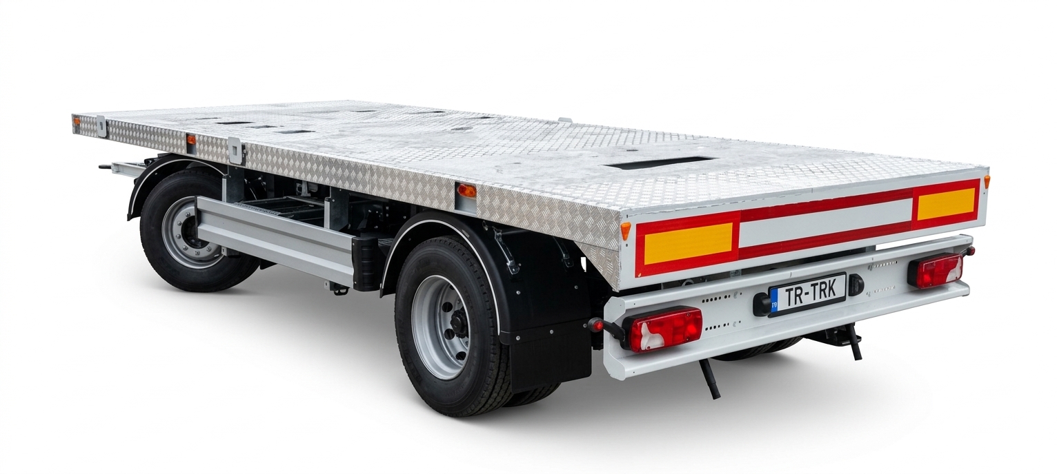 18000 kg 2-Axle Turntable Flatbed Trailer (TRAX Axles, Air Suspension, WABCO EBS)