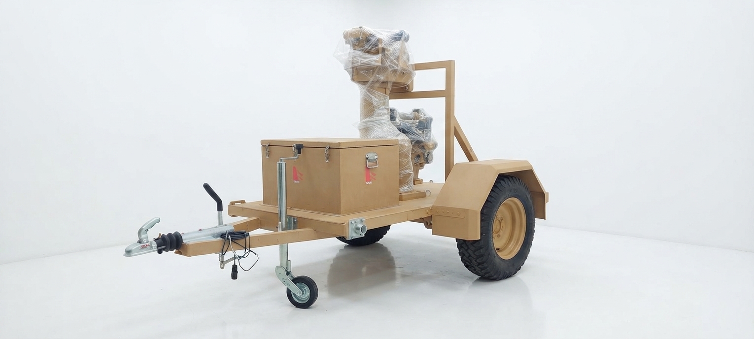 1050 kg Single Axle Central Military Light Tower Trailer (ALU Body & AT Tires)