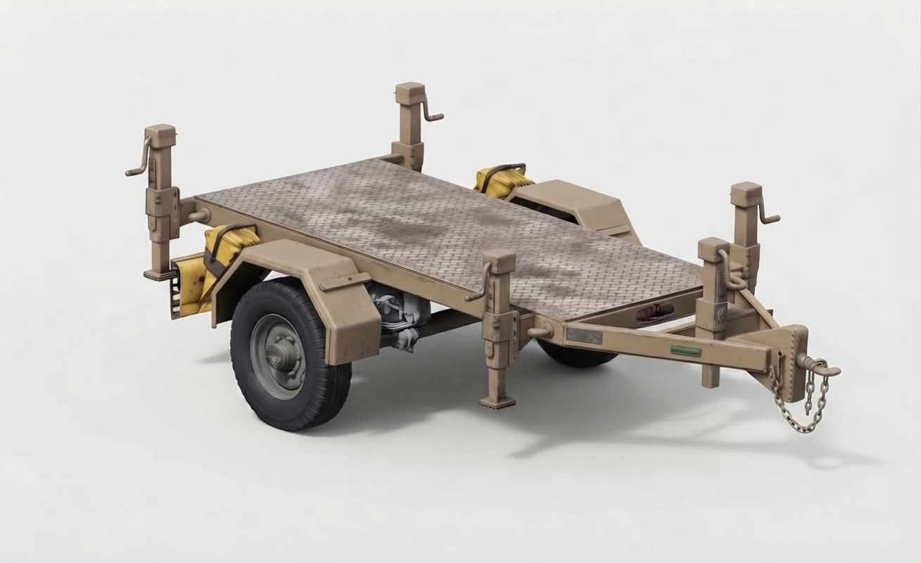 4000 kg Single Axle Tactical Military Generator Trailer