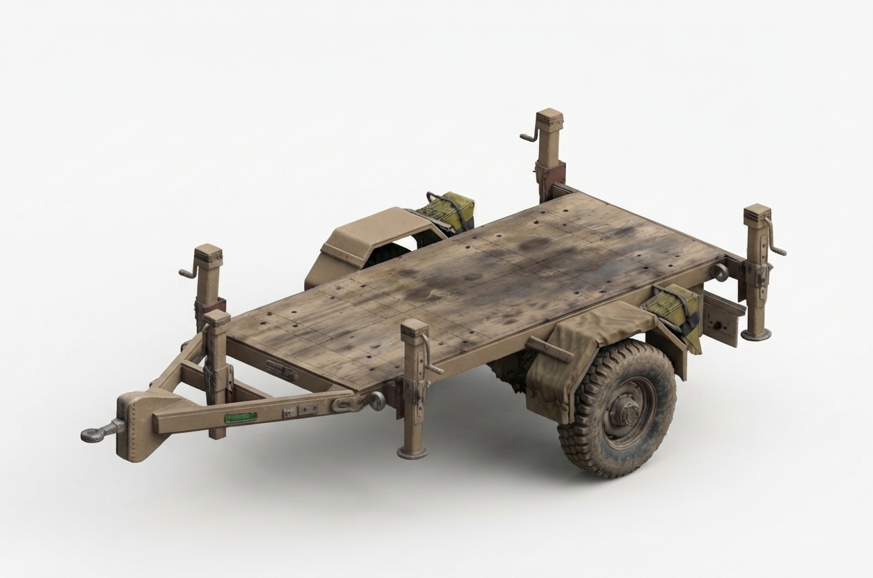 4000 kg Single Axle Tactical Military Generator Trailer