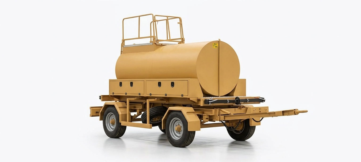 7000 kg Dual Axle Turntable Military Water Tanker Trailer