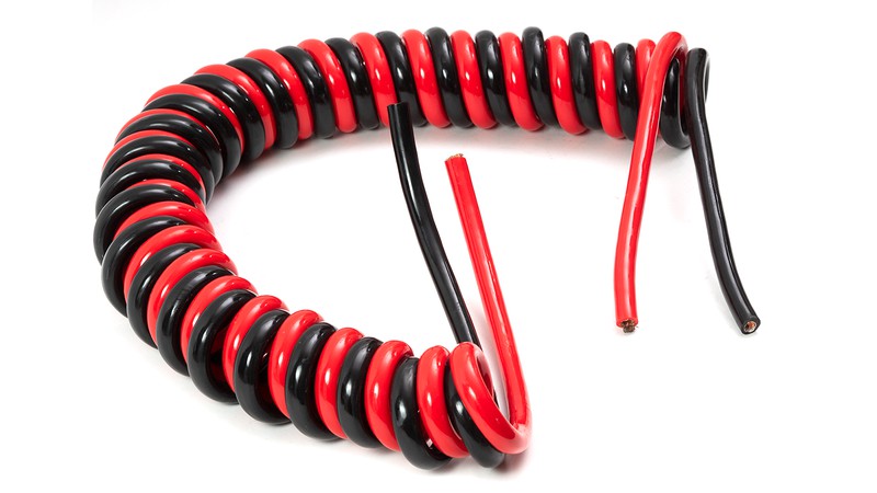 35 mm Cable Spiral Red/Black 24v